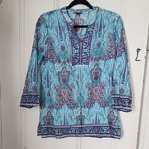 Blue Paisley Women's Top